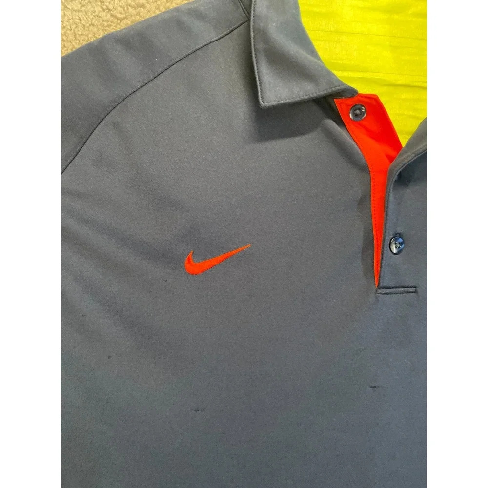 Nike Dri-fit Polo Shirt UVA Mens Sz XL Blue University of Virginia Cavaliers‎